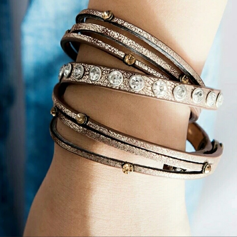 Crystal Studded Wrap Bracelet